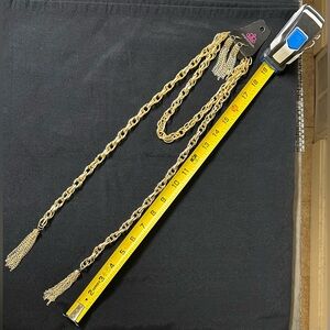 Elegant Gold Chain Belt & Necklace With Tassels